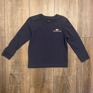 Vineyard Vines long sleeve little boys T-shirt /navy blue w/pink logo/size 3t
